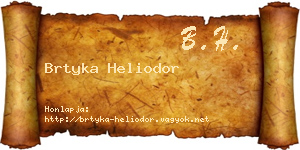 Brtyka Heliodor névjegykártya